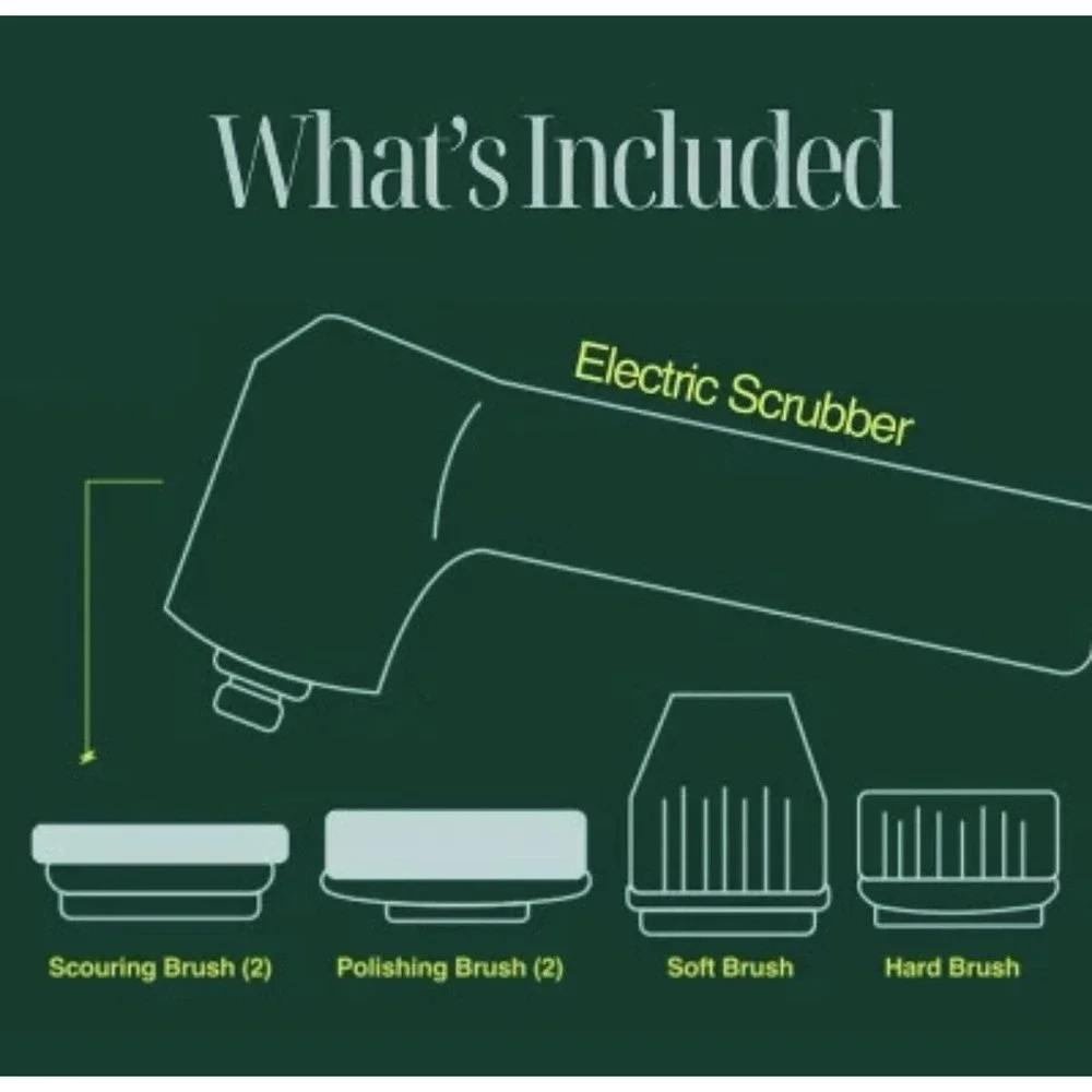Sonic Power Electric Scrubber Cleaning Kit- Rechargeable USBC & Brand New In Box